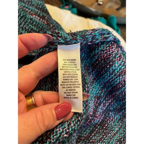 Kim Rogers Blue & Purple Knit Crew Neck Sweater sz 1X EUC - Picture 7 of 7